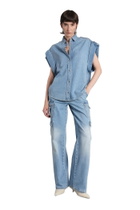 IRO Uline Vest In Blue Cotton