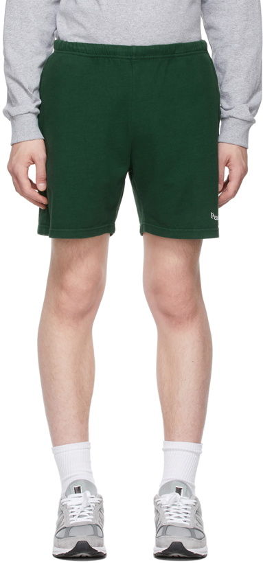 Photo: Museum of Peace & Quiet SSENSE Exclusive Green Gym Word Mark Shorts