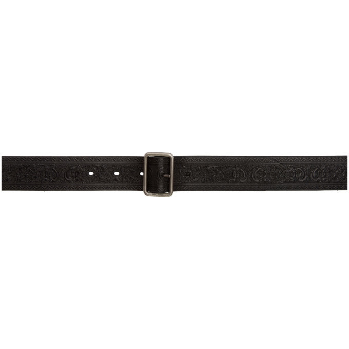 Photo: Saint Laurent Black Folk Embossed Belt