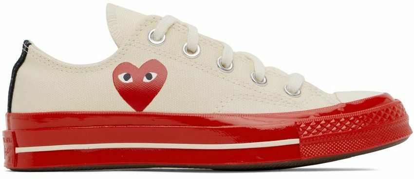 COMME des GARÇONS PLAY Off-White & Red Converse Edition Chuck 70 High ...