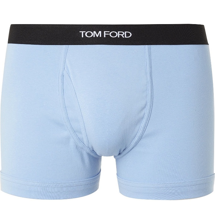 Photo: TOM FORD - Stretch-Cotton Jersey Boxer Briefs - Blue
