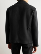 TOM FORD - Leather-Trimmed Padded Double-Faced Wool-Blend Jacket - Black