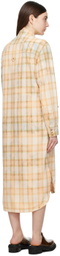 OPEN YY Orange Check Midi Dress