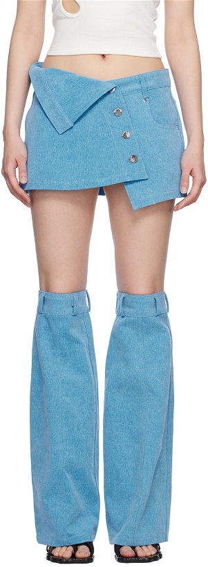Photo: Marshall Columbia Blue Asymmetric Denim Miniskirt