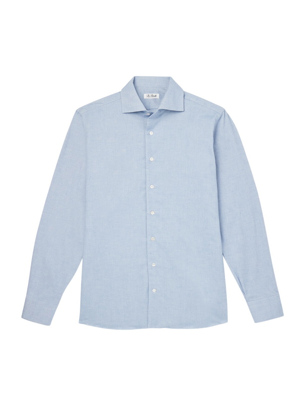 Photo: De Petrillo - Cutaway-Collar Brushed Cotton-Twill Shirt - Blue