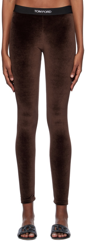 Photo: TOM FORD Brown Jacquard Leggings