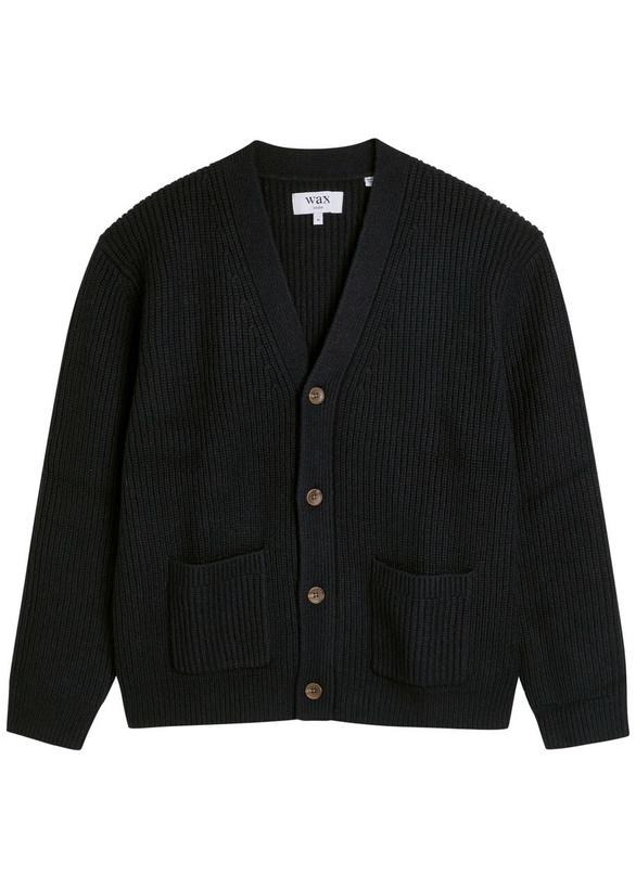 Photo: Wax London Walker Ribbed Wool-blend Cardigan Navy
