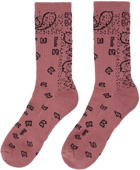 Rhude Pink Bandana Socks