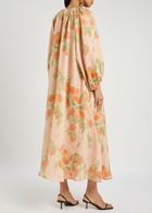 Bernadette Georgette Printed Linen Midi Dress Multi Print