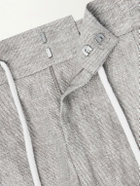 Brunello Cucinelli - Straight-Leg Pleated Hemp and Linen-Blend Twill Trousers - Gray