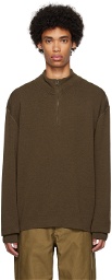 MHL by Margaret Howell Khaki Half-Zip Sweater