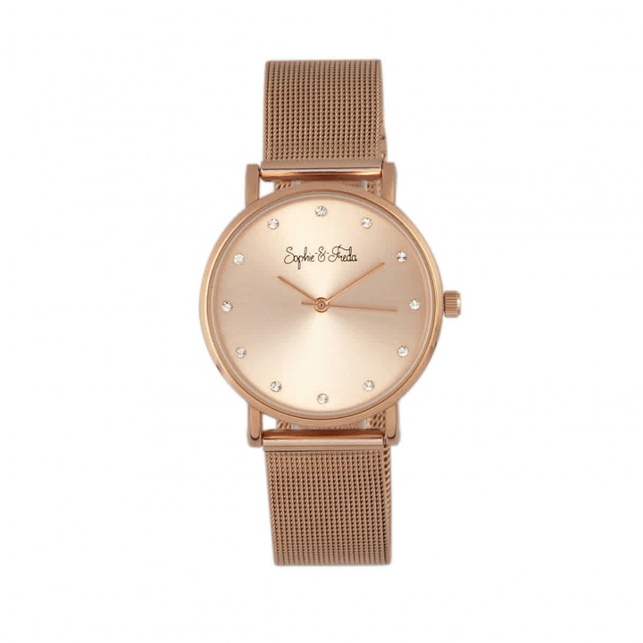 Photo: Sophie And Freda Savannah Crystal Rose Gold Dial Ladies Watch SF4202