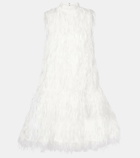 Roksanda Bridal Odette faux feather-trimmed silk minidress