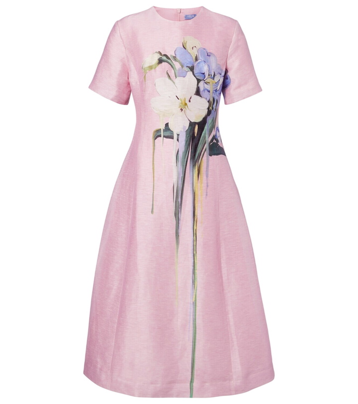 Photo: Leo Lin Caroline floral linen-blend midi dress