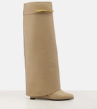 Givenchy Shark 95 leather knee-high boots