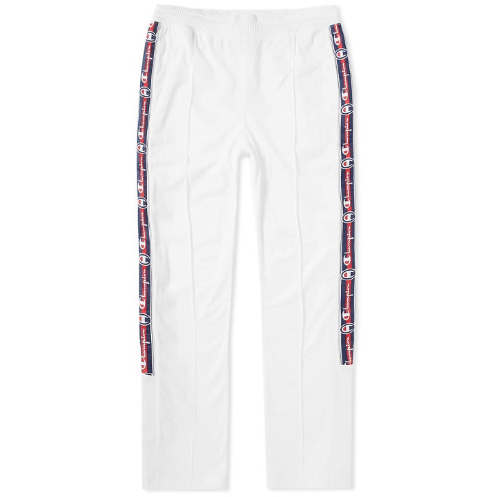 Photo: Champion Reverse Weave Popper Taped Track Pant White