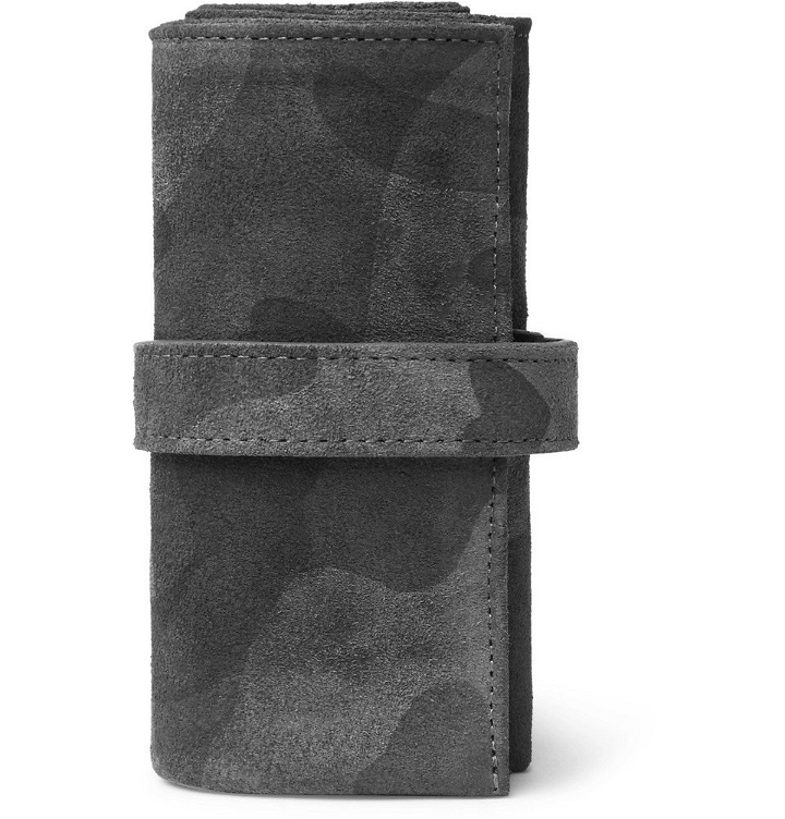 Photo: Bamford Watch Department - Camouflage-Print Suede Watch Roll - Black