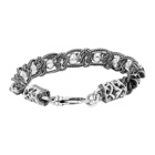 Emanuele Bicocchi Silver Small Skull Braided Bracelet