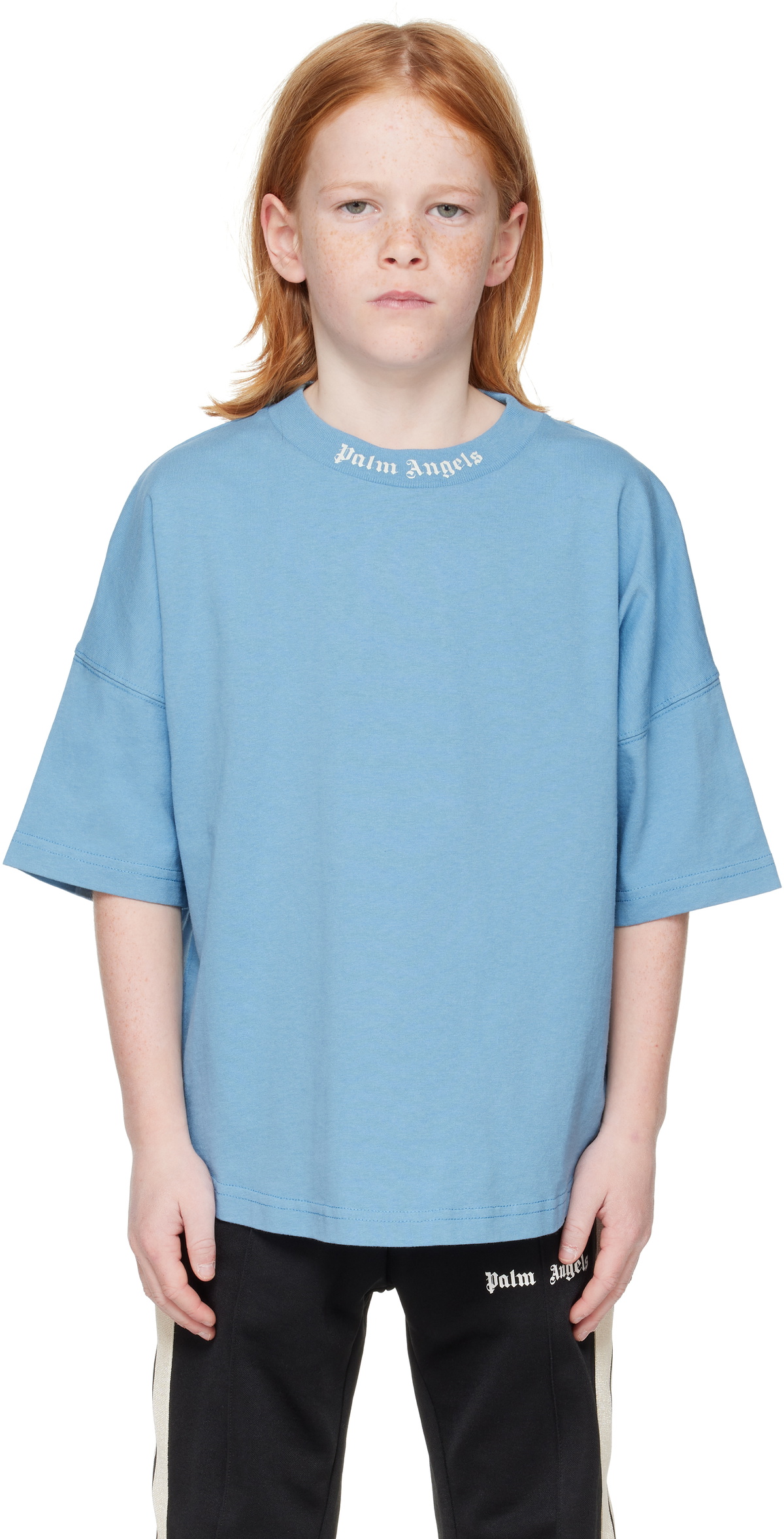 Palm Angels Kids Blue Classic Overlogo T-shirt