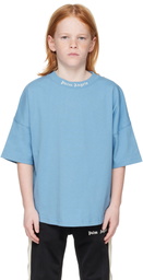 Palm Angels Kids Blue Classic Overlogo T-shirt