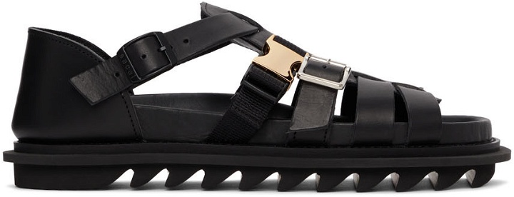 Photo: Sacai Black Multi-Belted Sandals