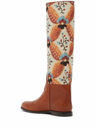 ETRO - 10mm Leather & Jacquard Tall Boots