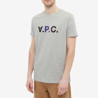 A.P.C. Men's Multicolour Vpc T-Shirt in Heathered Light Grey/Violet