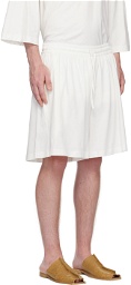 Hed Mayner White Embroidered Shorts