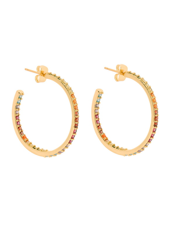 Photo: Crystal Haze Serena 18kt Gold-plated Hoop Earrings - Multicoloured - One Size
