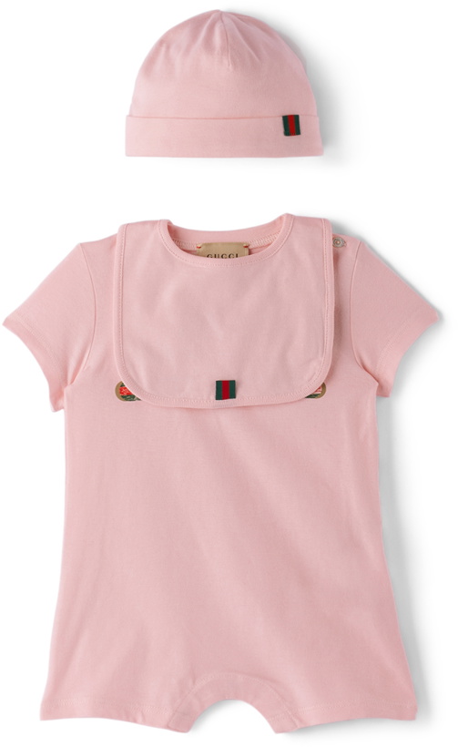 Photo: Gucci Baby Pink Cotton Bodysuit Set