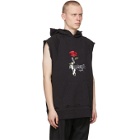 C2H4 Black My Own Private Planet Distressed Rose and Score Sleeveless Hoodie