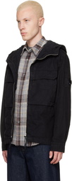 C.P. Company Black Micro-Reps Hooded Lens Overshirt