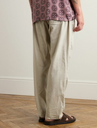 Frescobol Carioca - Mendes Straight-Leg Stretch Linen-Blend Drawstring Trousers - Neutrals