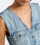 Ganni Peplum denim top