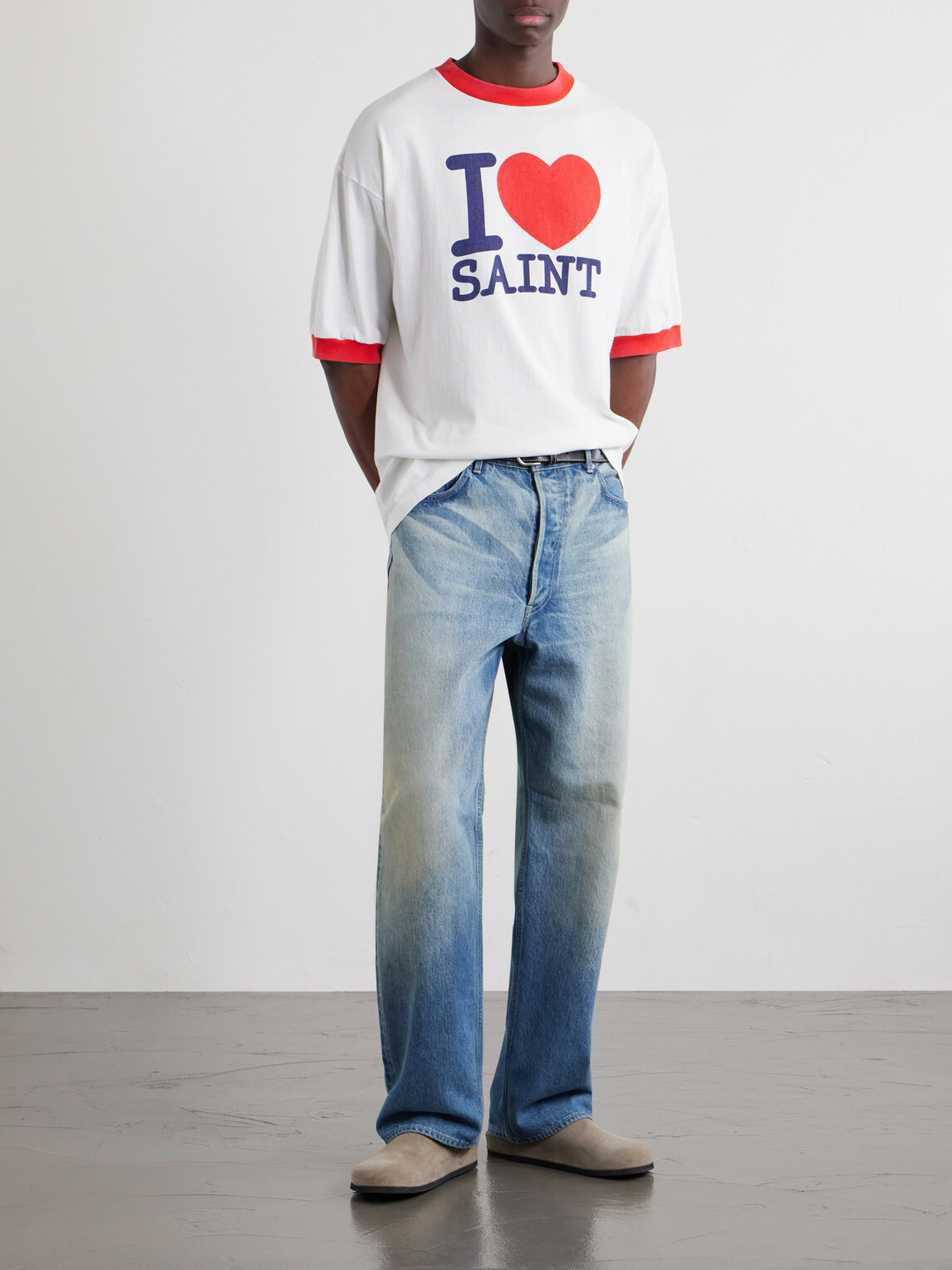 SAINT MXXXXXX - I Love Saint Cotton-Jersey T-Shirt - White