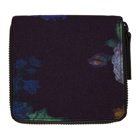 Dries Van Noten Purple Flower Zip Around Wallet