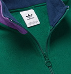 adidas Originals - Samstag Colour-Block Logo-Appliquéd Fleece Half-Zip Sweatshirt - Green