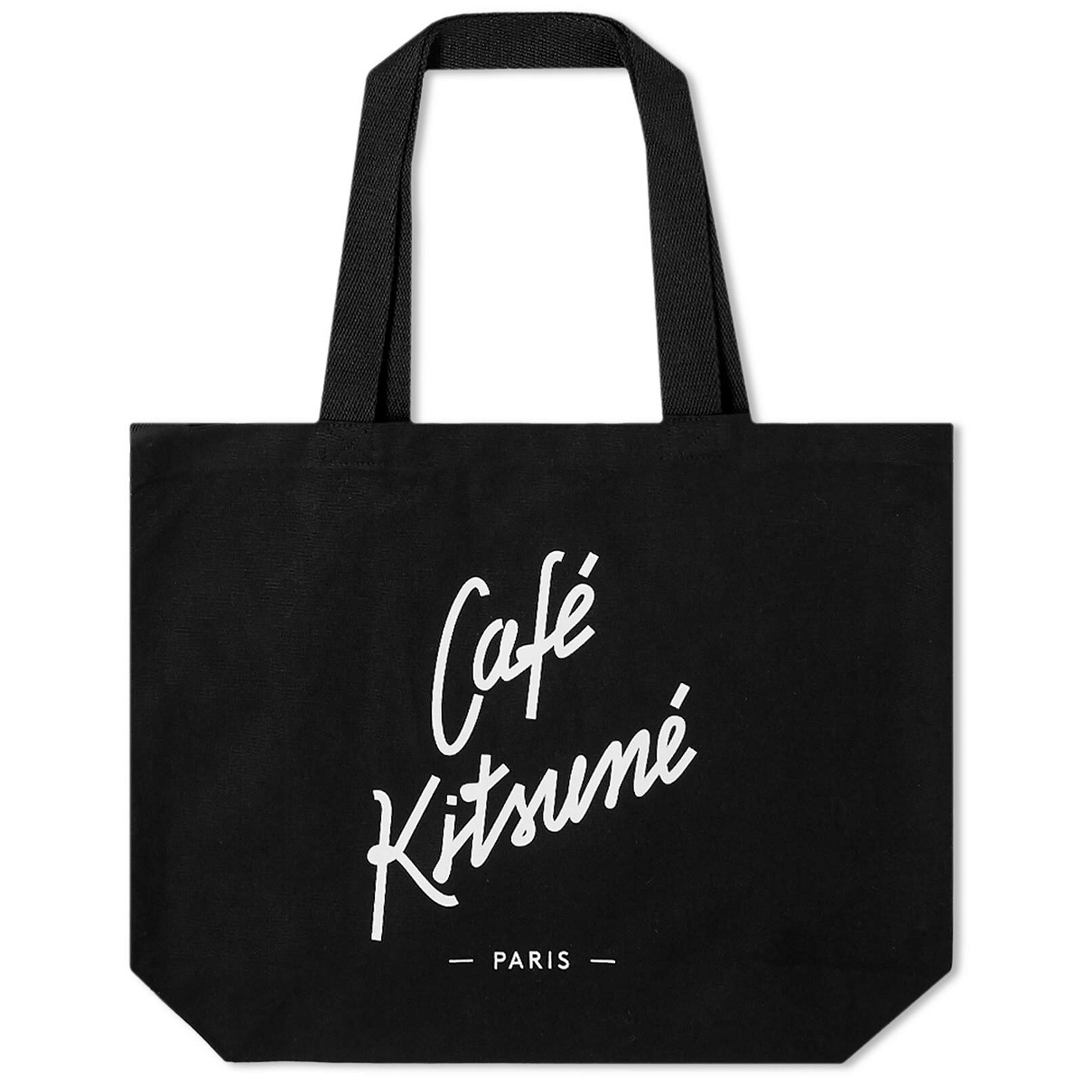 Photo: Maison Kitsuné Cafe Kitsuné Tote Bag in Black