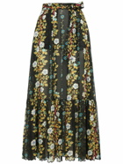 ETRO - Printed Cotton High Rise Midi Skirt