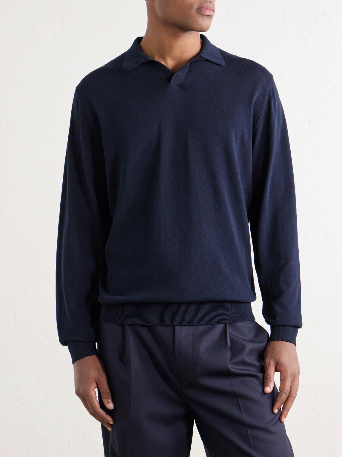 Rubinacci - Sea Island Cotton Polo Shirt - Blue
