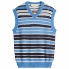Marni Men's Stripe Mohair Vest in Blue Lilac