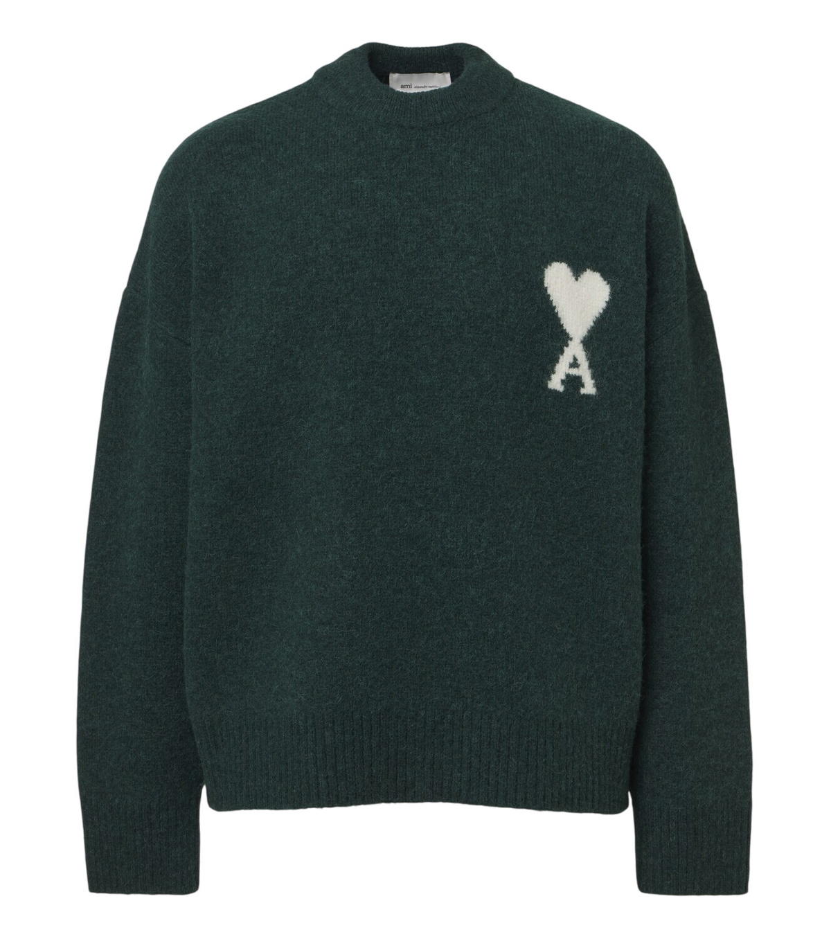 AMI - Oversized Logo-Intarsia Knitted Sweater - Men - Green AMI