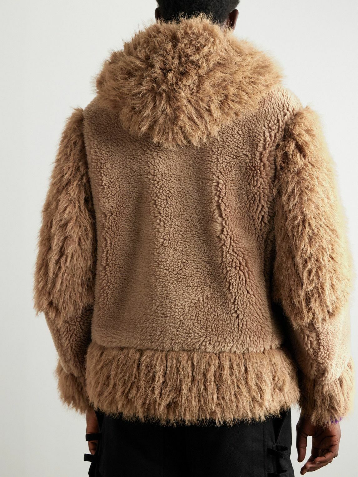 Sacai - Padded Faux Fur and Faux Shearling Hooded Jacket - Brown Sacai
