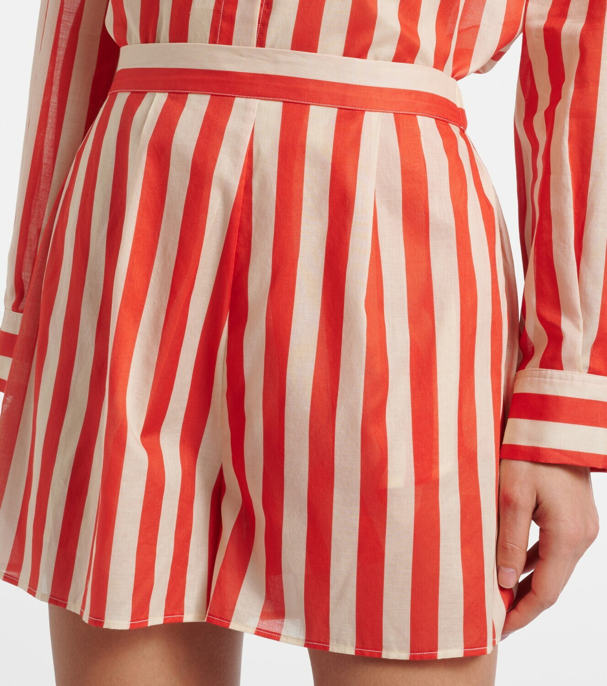 Eres Twins striped cotton voile shorts