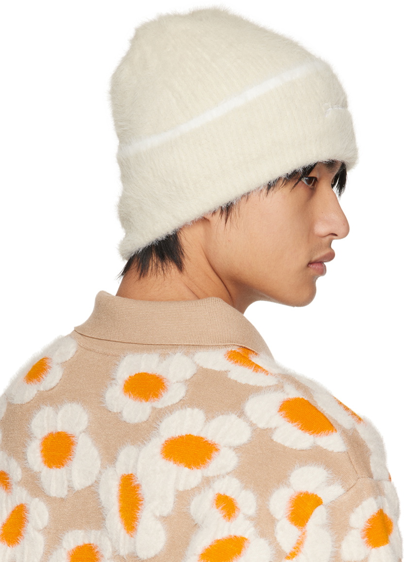 Jacquemus Le Bonnet Neve off white hat Le Bonnet Neve beanie in white - Jacquemus | Mytheresa main image 4