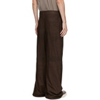 Rick Owens Brown Leather Work Pants