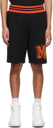 Moschino Black & Orange Varsity Teddy Shorts