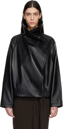 LE17SEPTEMBRE Black Sculptured Leather Jacket