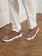 Zegna - Triple Stitch Suede Sneakers - Pink