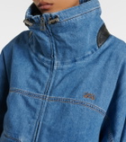 Loewe Leather-trimmed denim jacket